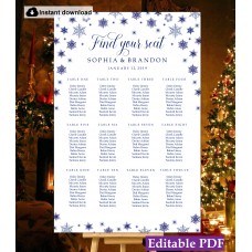 Snowflakes Wedding seating chart,Winter Wonderland Wedding Seating Chart,(013w) Snowflakes Wedding seating chart,Winter Wonderland Wedding Seating Chart,(013w)